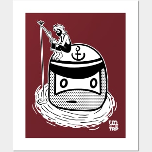 Fishing Ninja - B&W Posters and Art